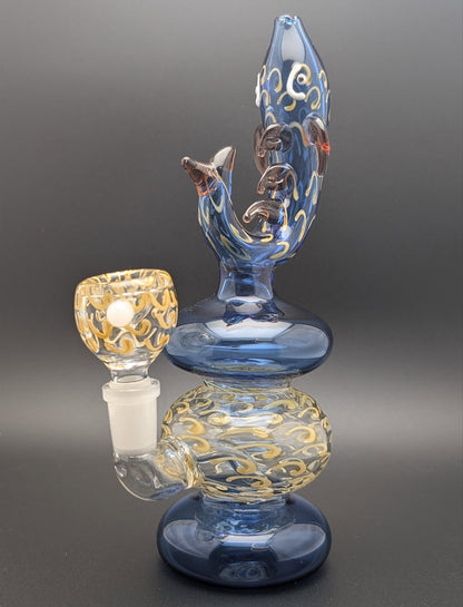 8" Glass Water Pipe Bong Fish BA