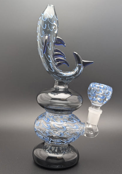 8" Glass Water Pipe Bong Fish BKB