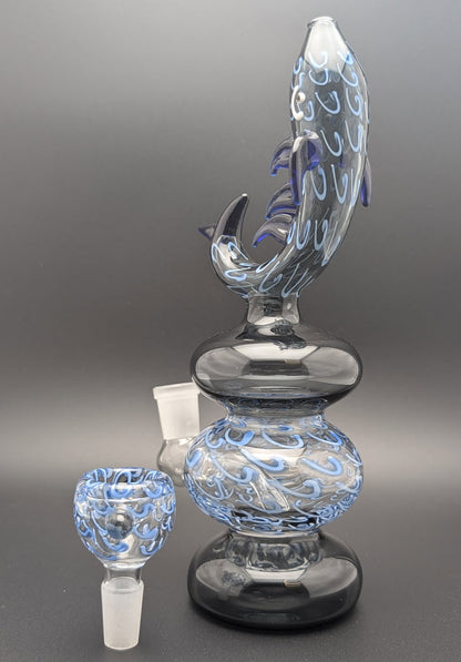 8" Glass Water Pipe Bong Fish BKB