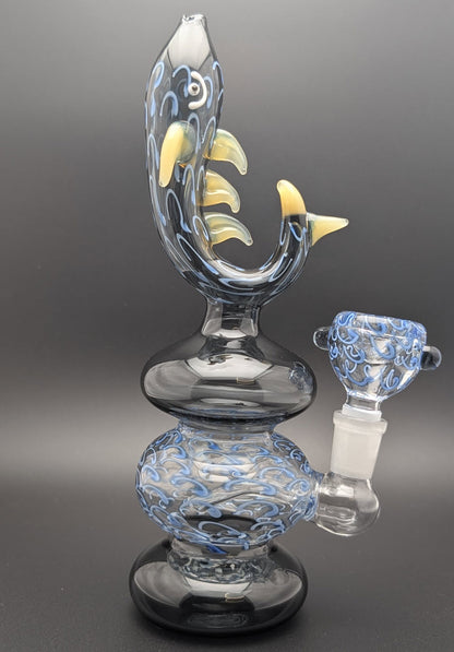 8" Glass Water Pipe Bong Fish BKY