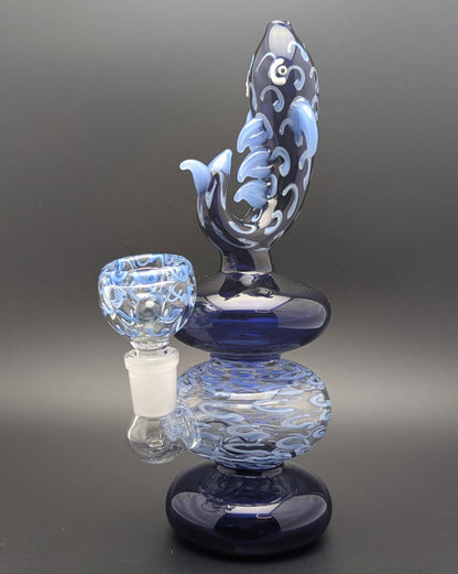 8" Glass Water Pipe Bong Fish BB
