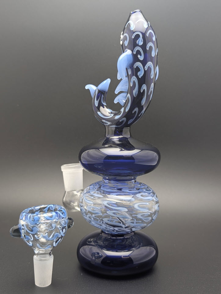 8" Glass Water Pipe Bong Fish BB