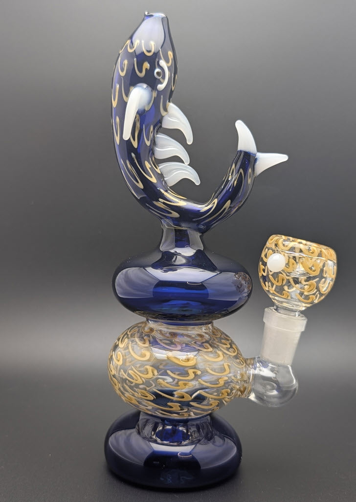 8" Glass Water Pipe Bong Fish DBW