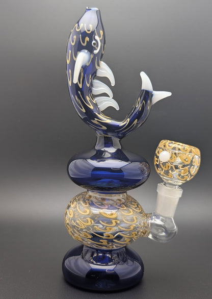 8" Glass Water Pipe Bong Fish DBW