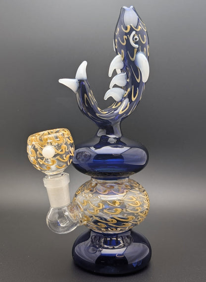 8" Glass Water Pipe Bong Fish DBW