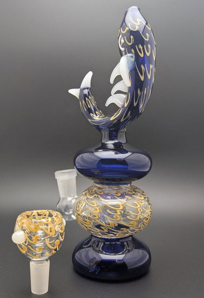 8" Glass Water Pipe Bong Fish DBW