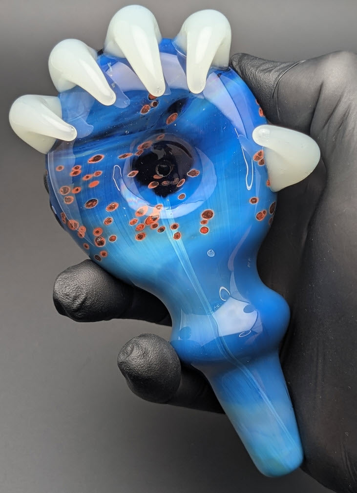5" Glass Spoon Blue Claw