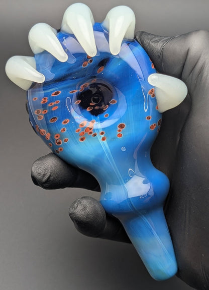 5" Glass Spoon Blue Claw