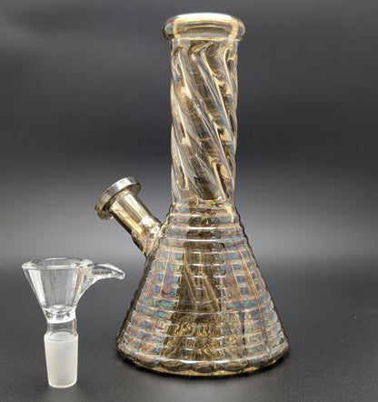 6" Glass Water Pipe Bong Iridescent Smoke