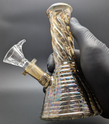 6" Glass Water Pipe Bong Iridescent Smoke