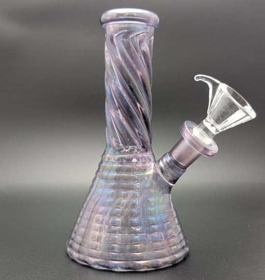 6" Glass Water Pipe Bong Iridescent Purple