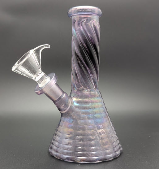 6" Glass Water Pipe Bong Iridescent Purple