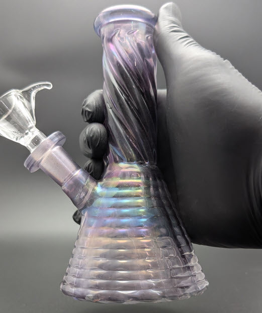 6" Glass Water Pipe Bong Iridescent Purple