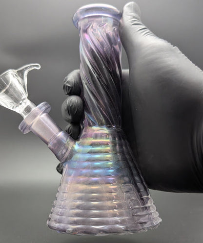 6" Glass Water Pipe Bong Iridescent Purple