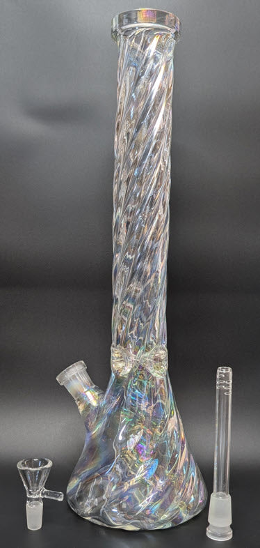 16.5" Glass Water Pipe Bong Iridescent