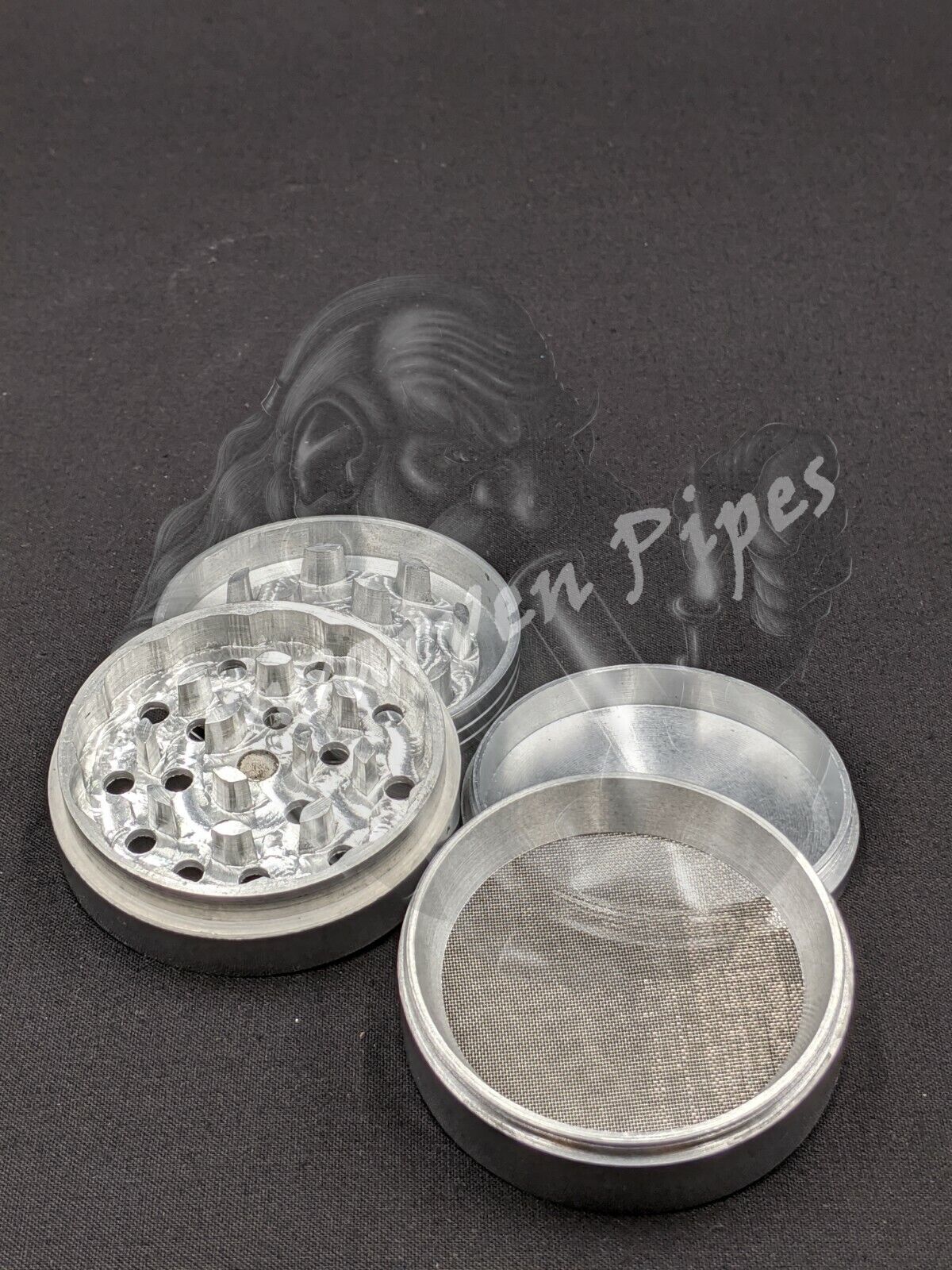 63MM Metal Grinder 4 Piece Set Heart Orange