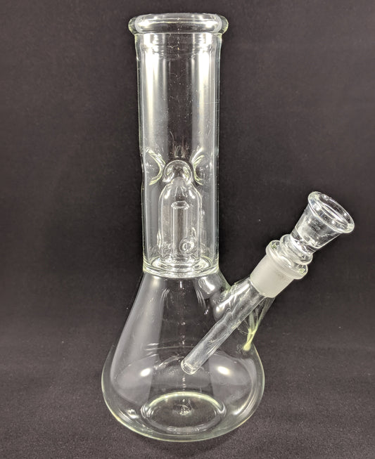 8" Glass Water Pipe Bong Clear + 5 FREE Screens
