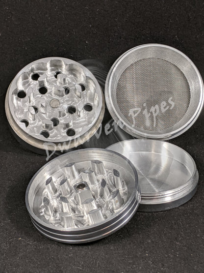 56MM Metal Grinder 4 Piece Set Heart Iridescent Orange