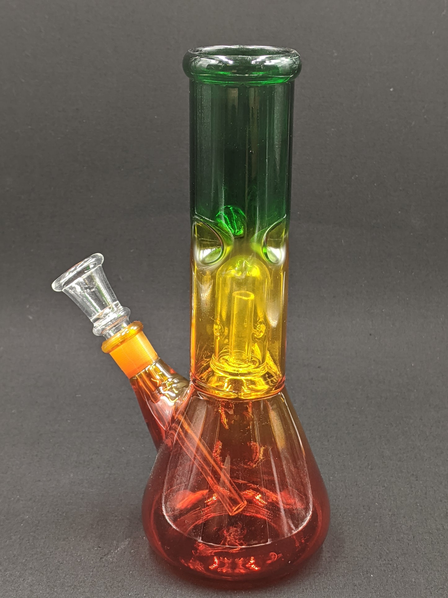 8" Glass Water Pipe Bong Rasta + 5 FREE Screens