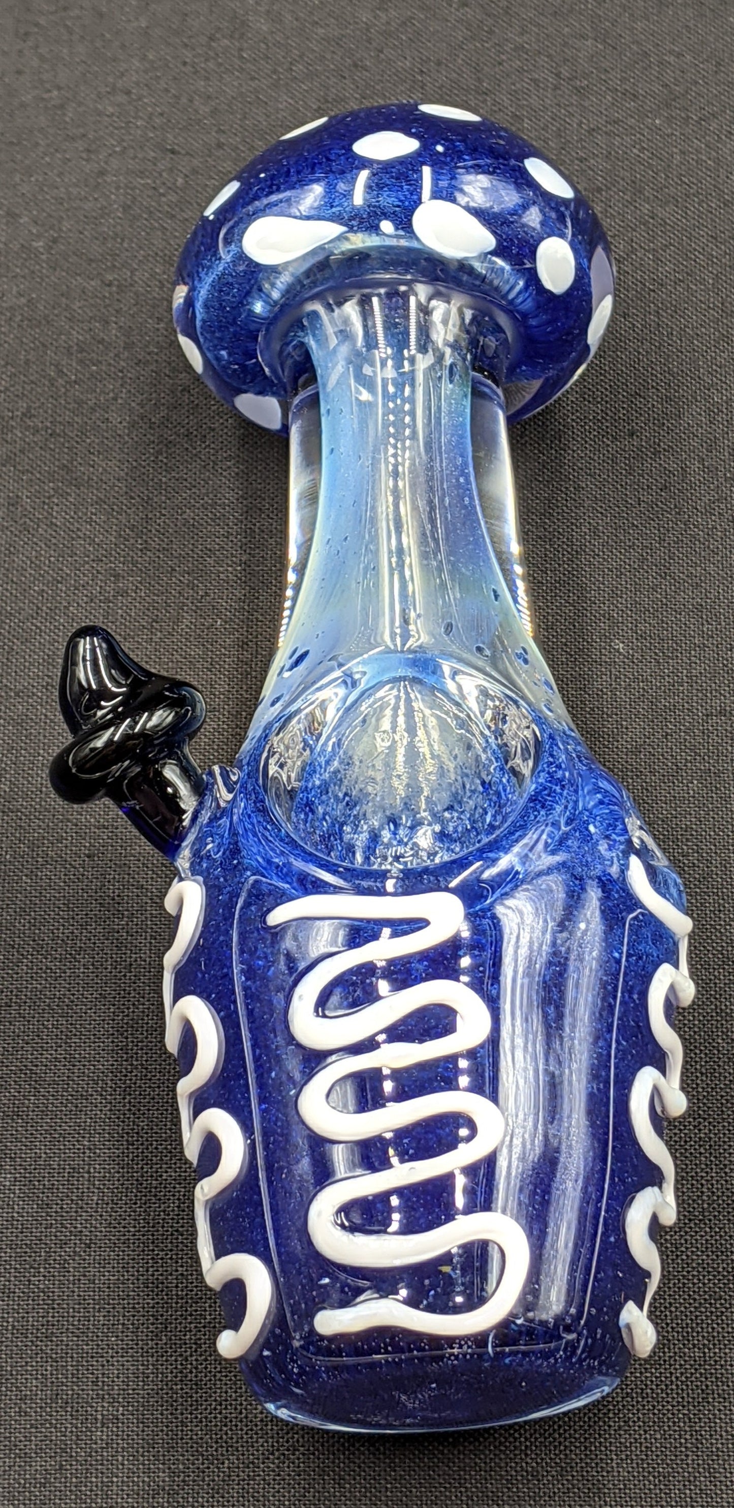 5" Glass Spoon Mushroom Style Blue 01