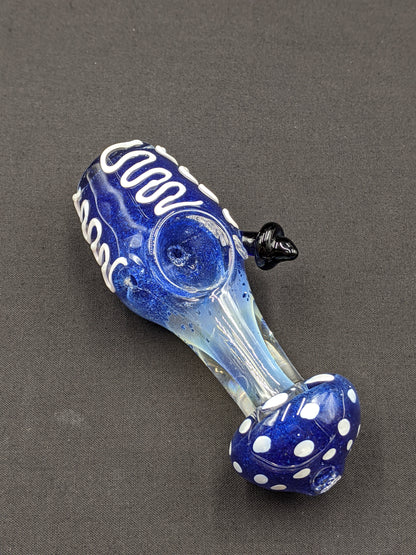 5" Glass Spoon Mushroom Style Blue 01