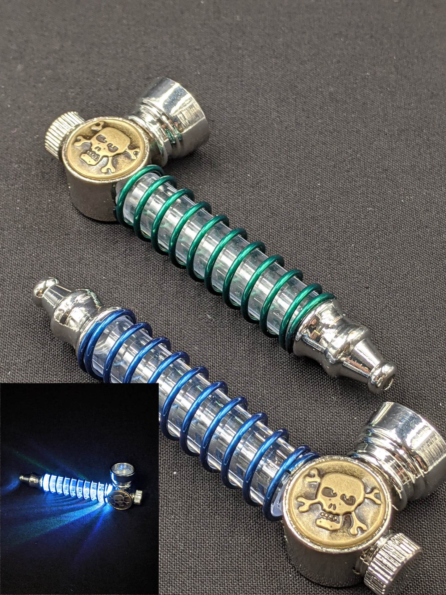 3.75" Metal Spoon LED Skull + 5 FREE Screens! 001