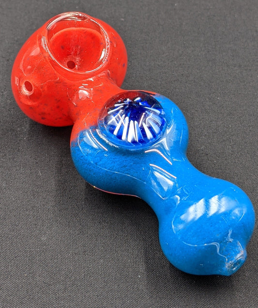 4" Glass Spoon Eye Style R/B