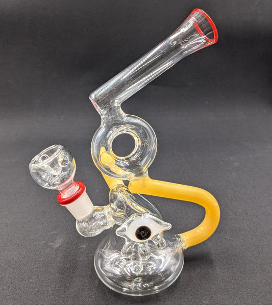 7" Glass Water Pipe Bong Tubes with Eye Yellow