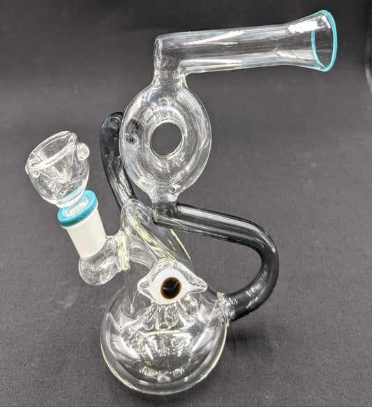 7" Glass Water Pipe Bong Tubes with Eye Gray 02