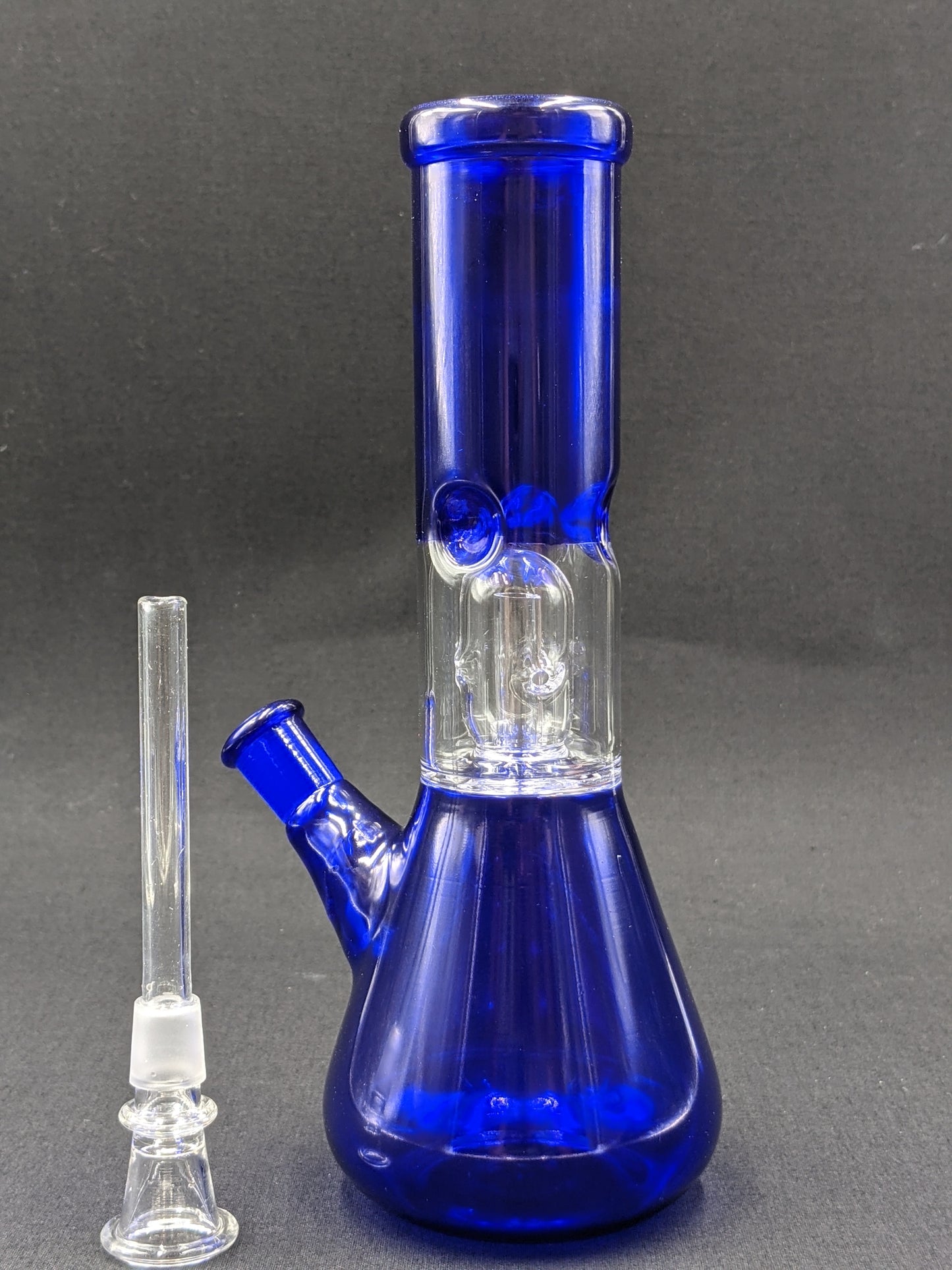 8" Glass Water Pipe Bong Sapphire + 5 FREE Screens