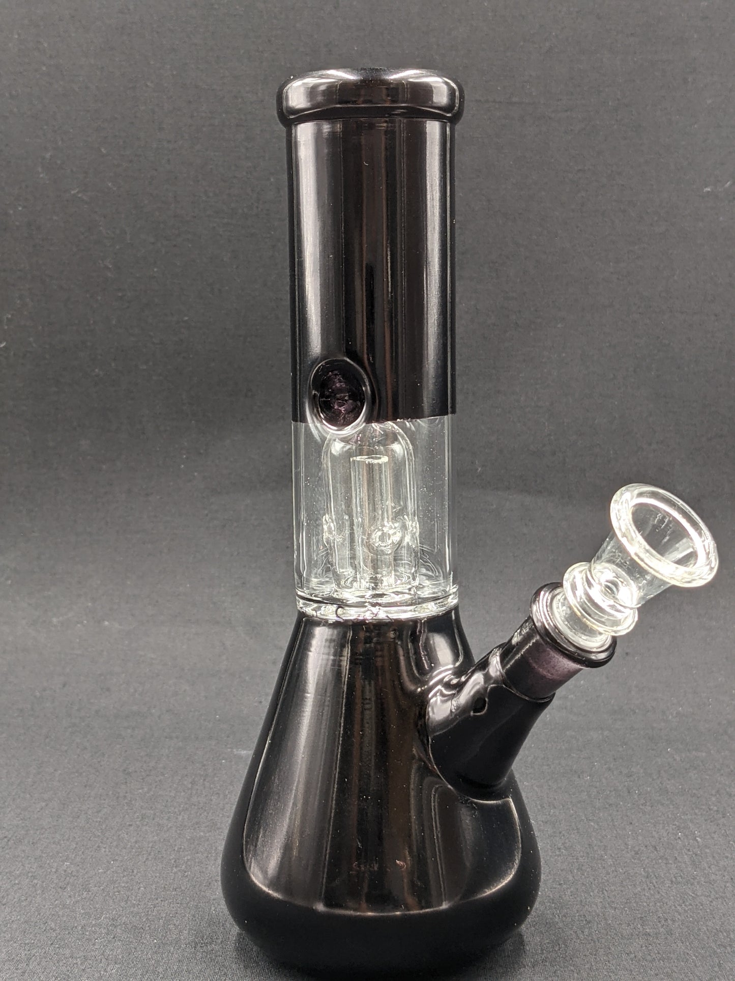 8" Glass Water Pipe Bong Black + 5 FREE Screens