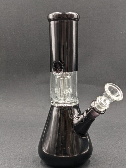 8" Glass Water Pipe Bong Black + 5 FREE Screens