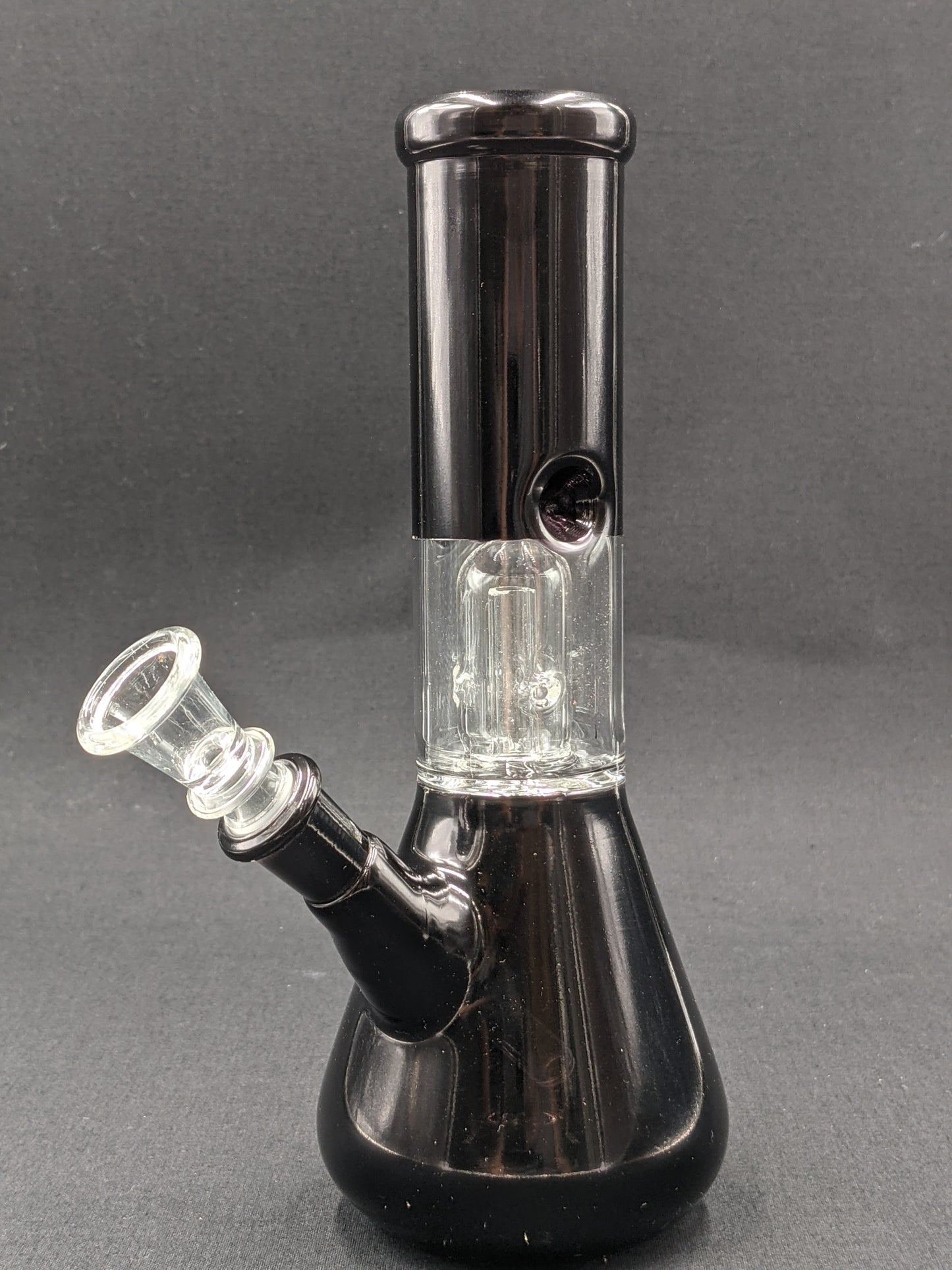 8" Glass Water Pipe Bong Black + 5 FREE Screens