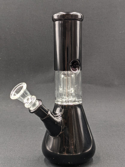 8" Glass Water Pipe Bong Black + 5 FREE Screens