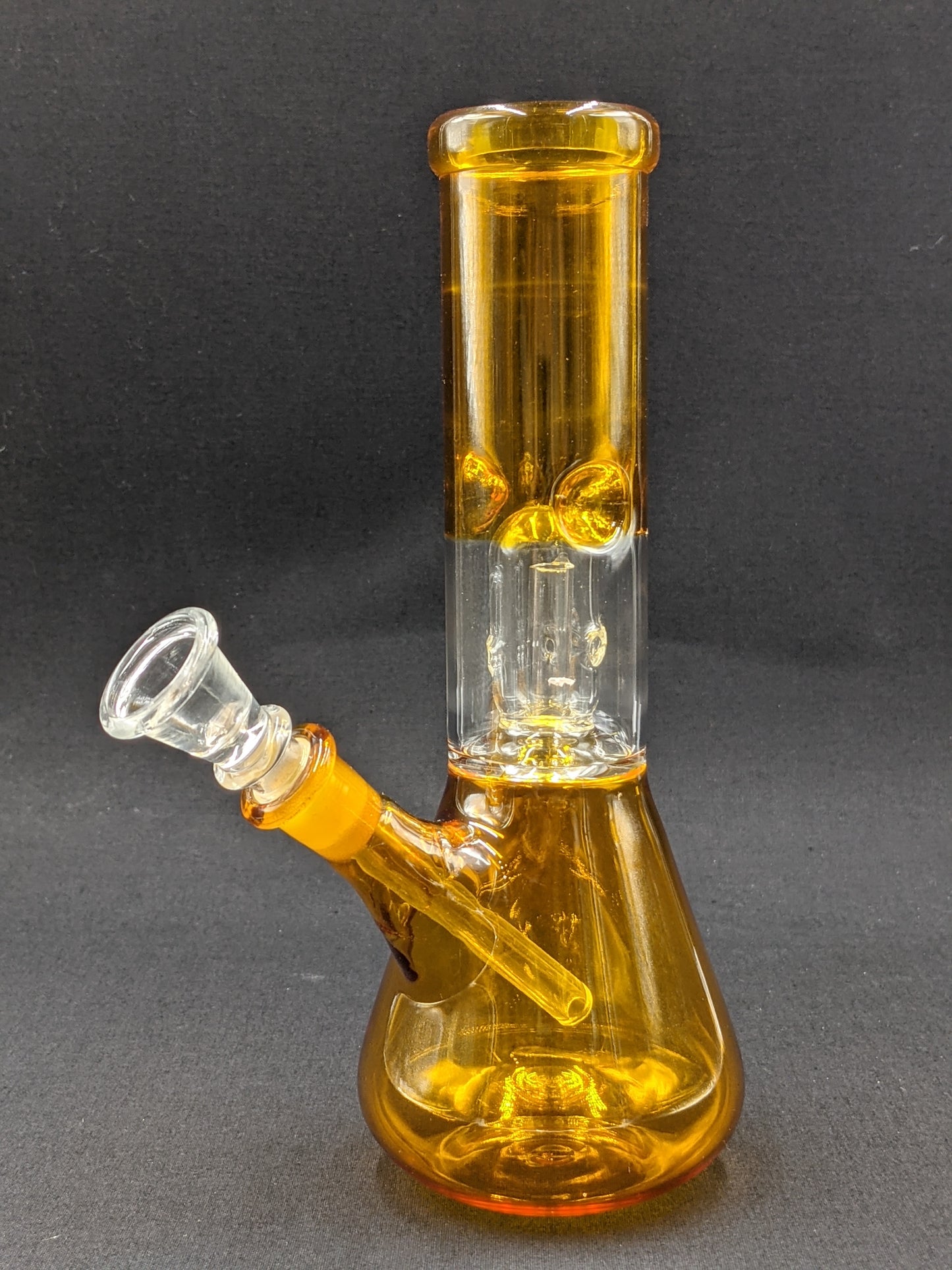 8" Glass Water Pipe Bong Gold + 5 FREE Screens