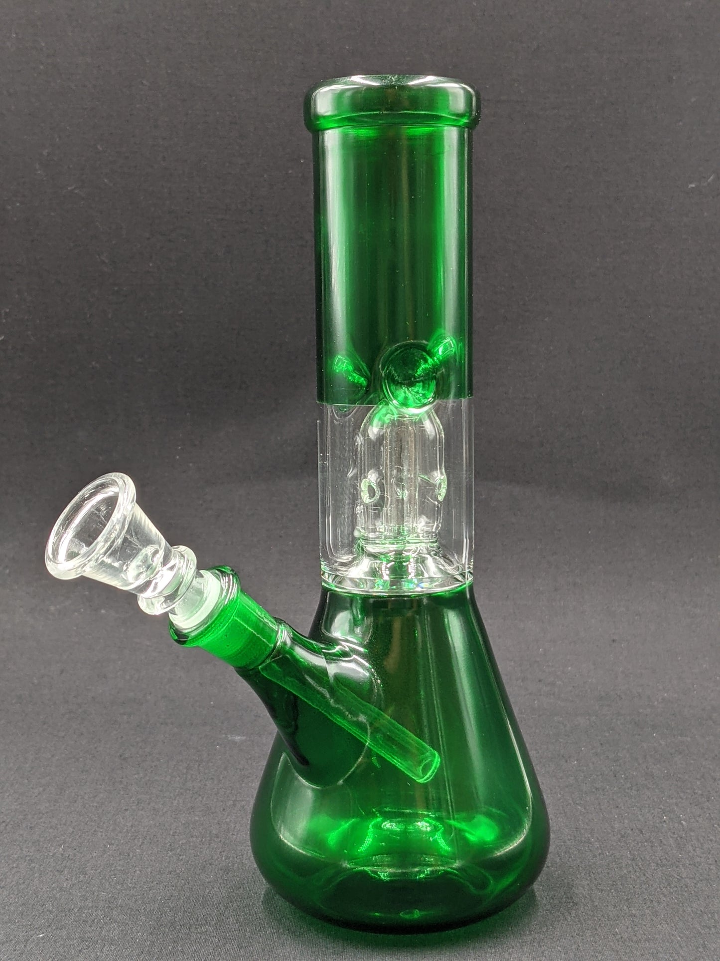 8" Glass Water Pipe Bong Green + 5 FREE Screens