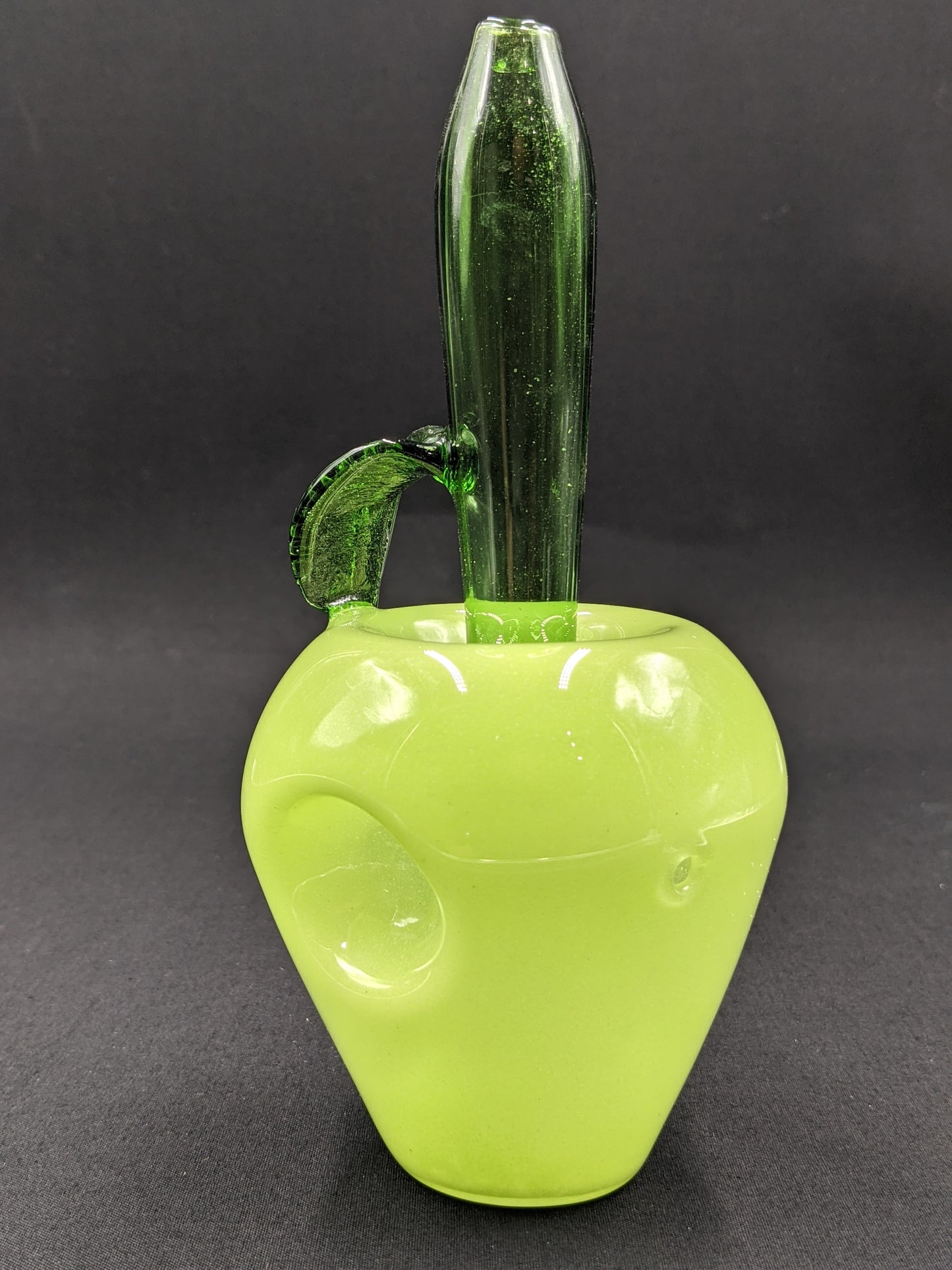 7" Glass Spoon Big Green Apple