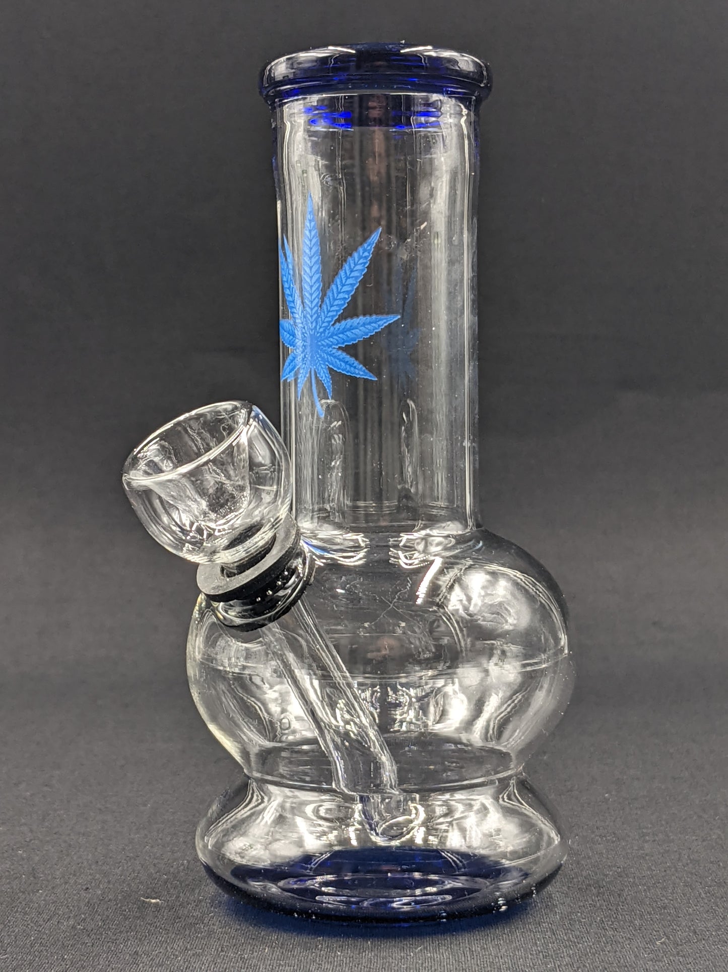 5" Glass Water Pipe Bong Leaf Blue