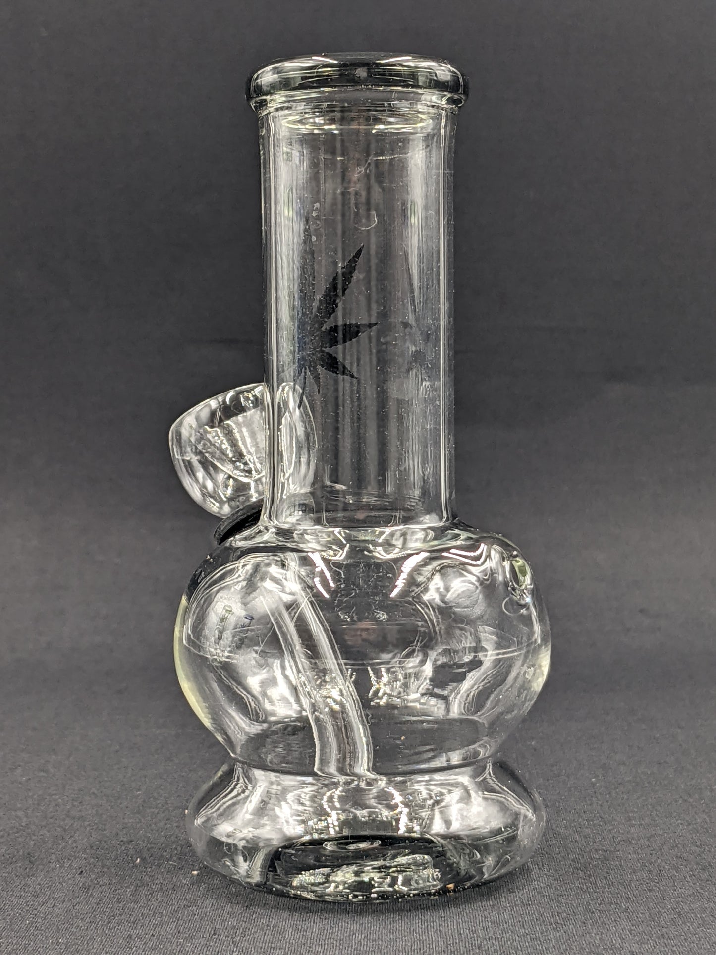 5" Glass Water Pipe Bong Leaf Black
