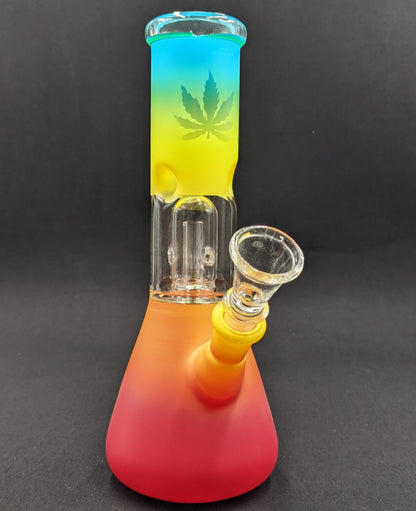 8" Glass Water Pipe Bong Leaf BL Top + 5 FREE Screens