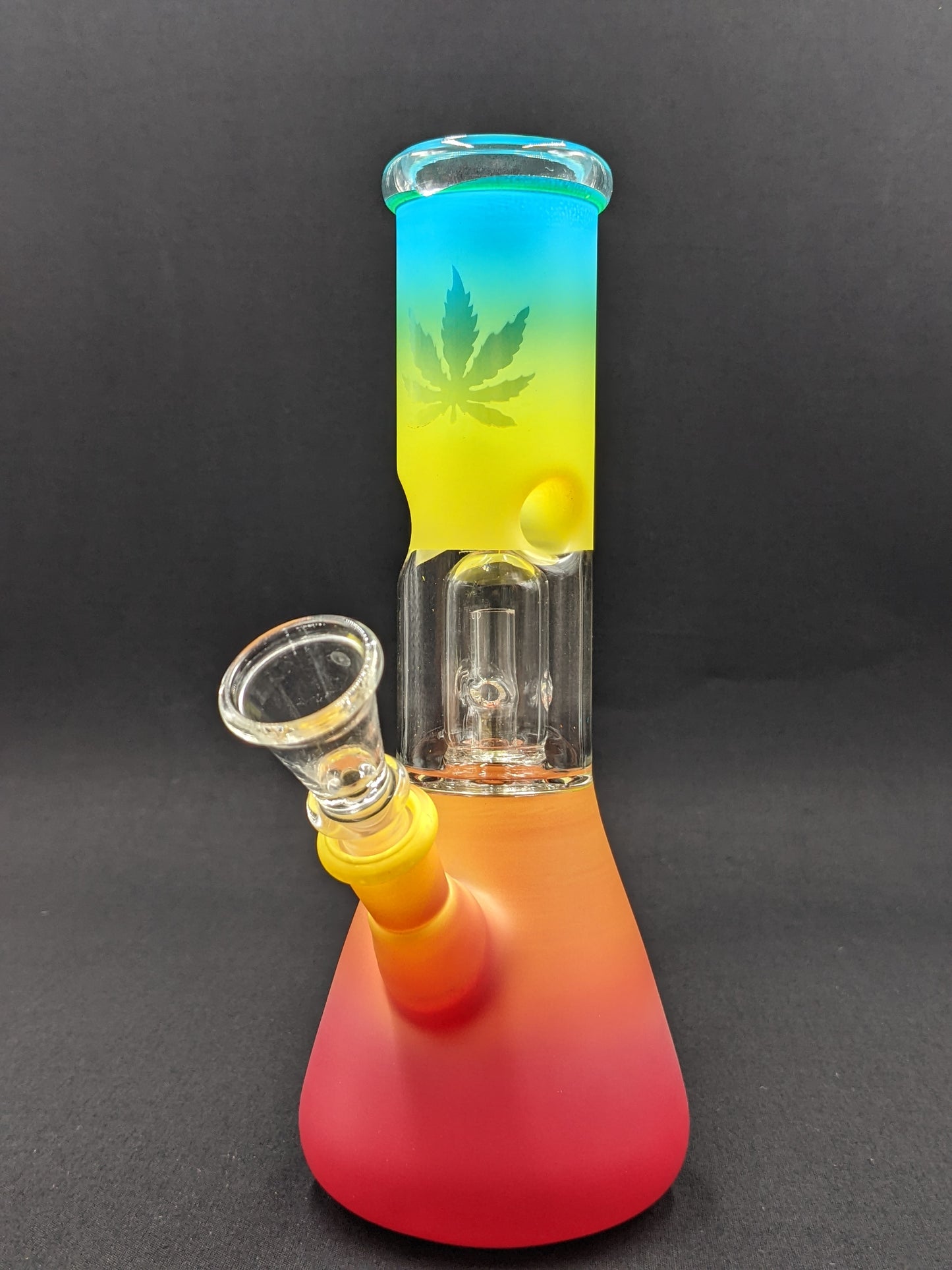 8" Glass Water Pipe Bong Leaf BL Top + 5 FREE Screens
