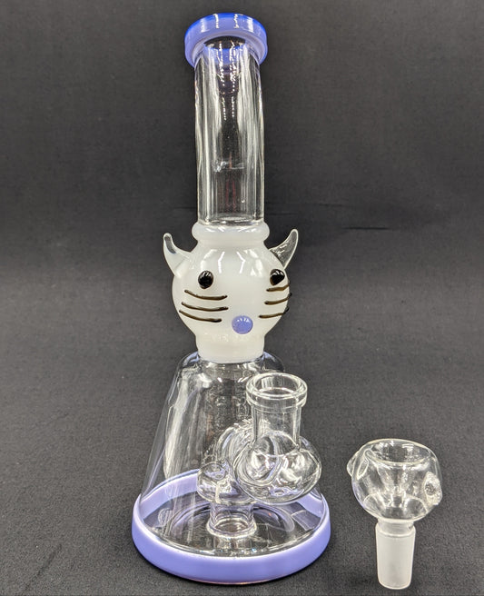 8.5" Glass Water Pipe Bong Bent Neck Wheel Percolator Kitty PU