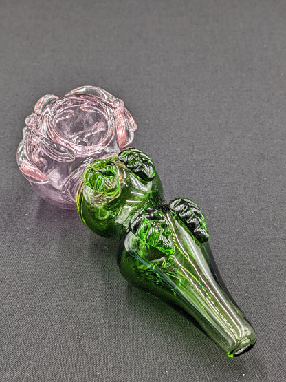 4.5" Glass Spoon Pink Rose