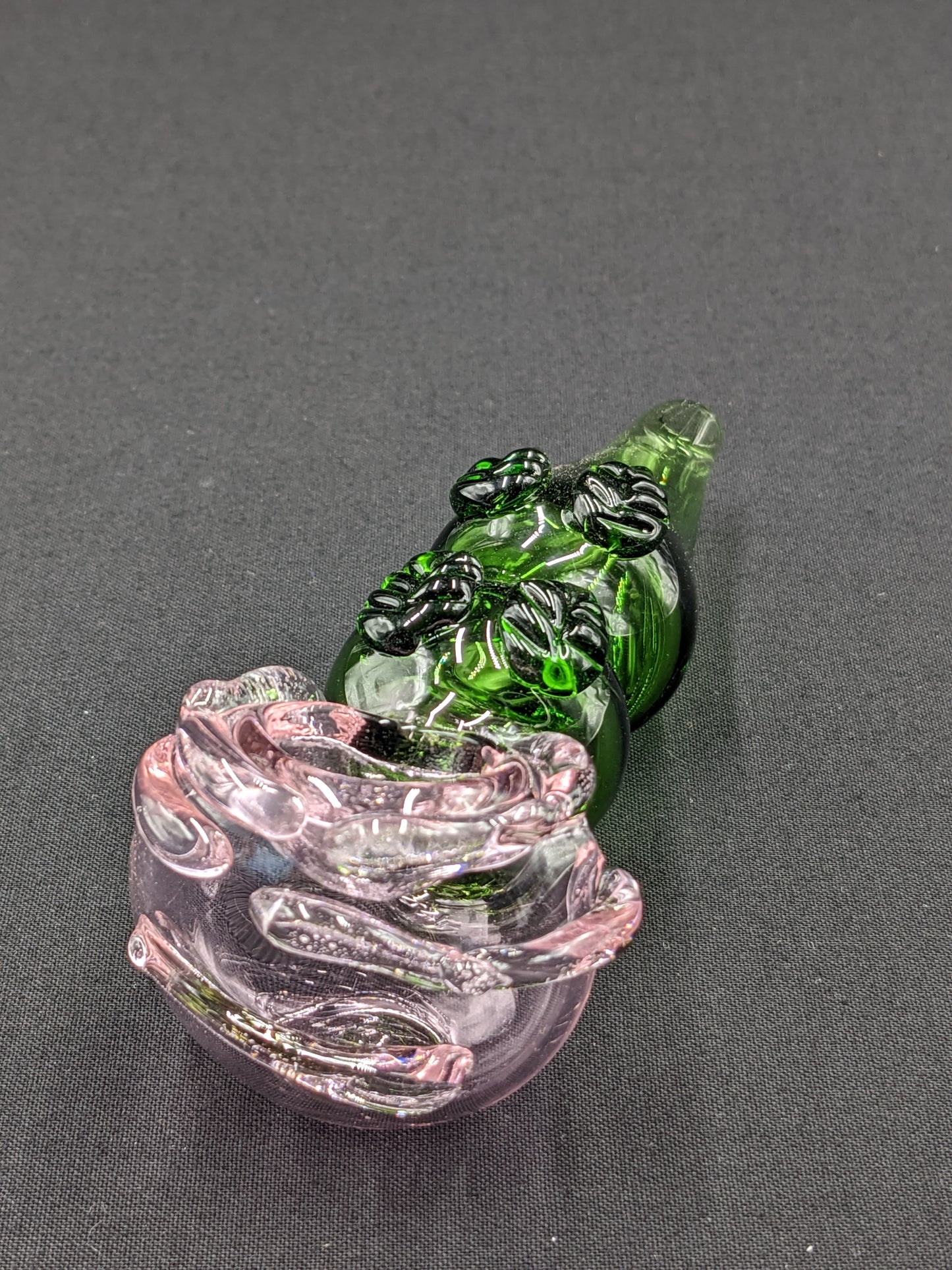 4.5" Glass Spoon Pink Rose