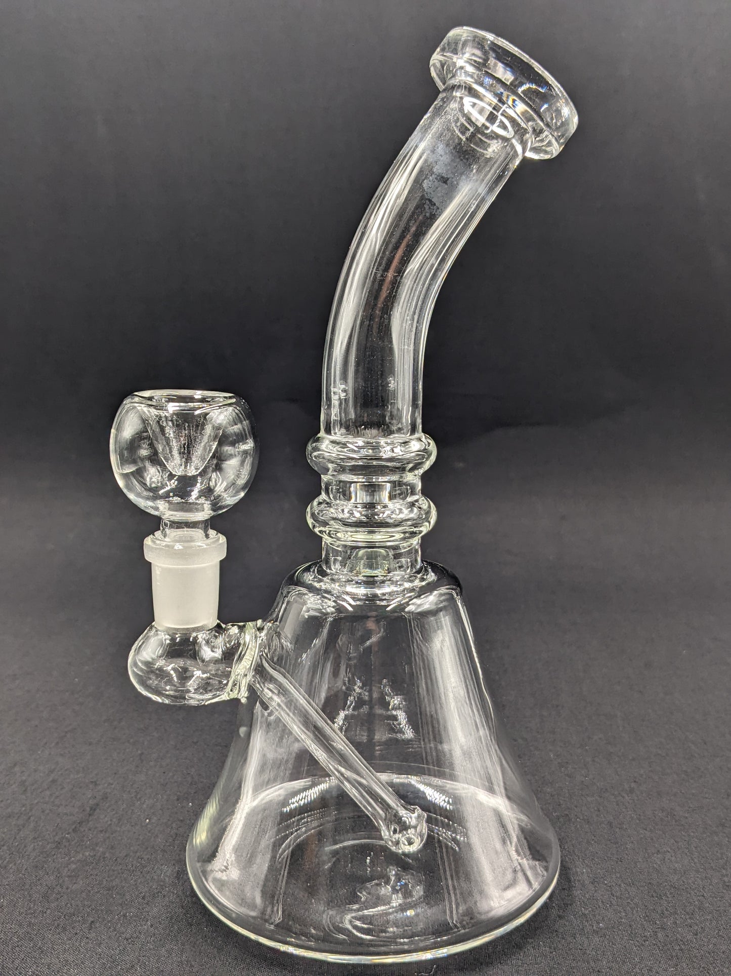 8" Glass Water Pipe Bong Bent Neck Perc CL