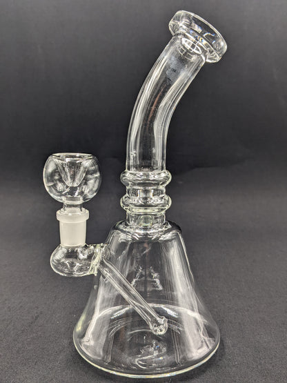 8" Glass Water Pipe Bong Bent Neck Perc CL