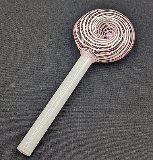 6" Glass Spoon Lollipop Swirl Pink