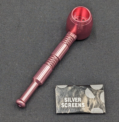 4" Metal Spoon + 5 FREE Screens! Pink