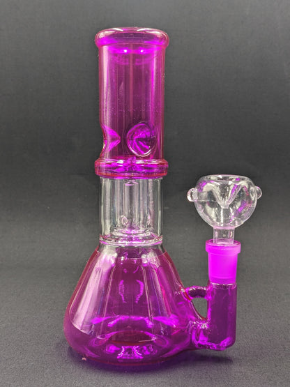 8" Glass Water Pipe Bong SL Magenta + 5 FREE Screens