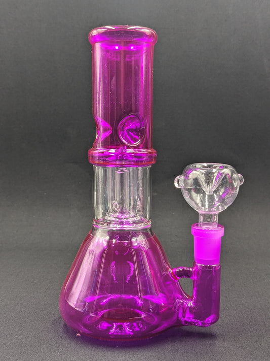 8" Glass Water Pipe Bong SL Magenta + 5 FREE Screens